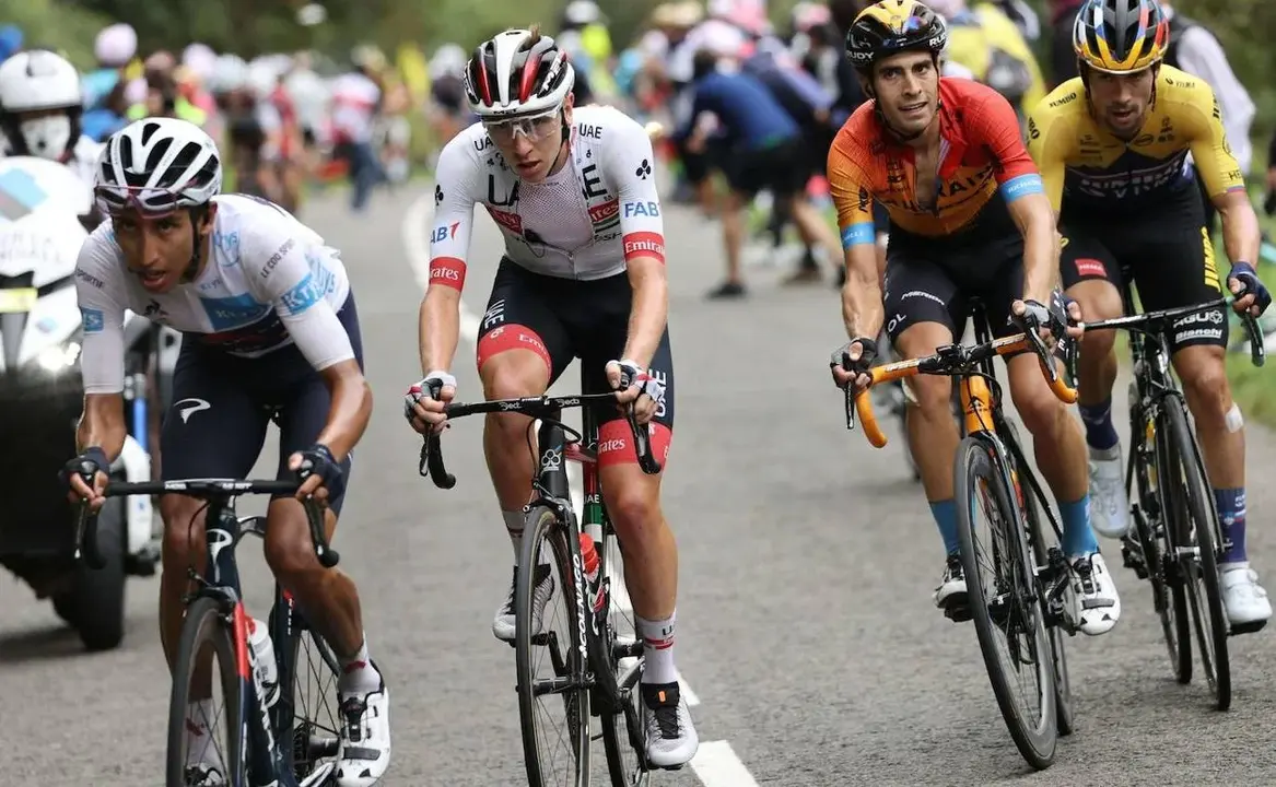 Egan Bernal, Tadej Pogacar, Mikel Landa y Primoz Roglic