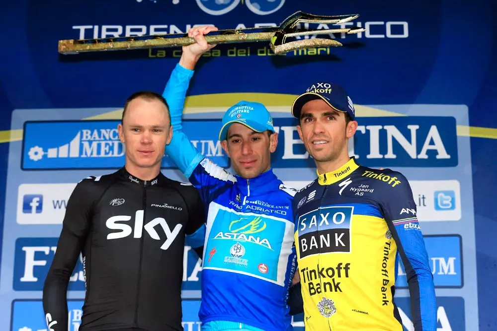 Chris Froome. Vincenzo Nibali y Alberto COntador