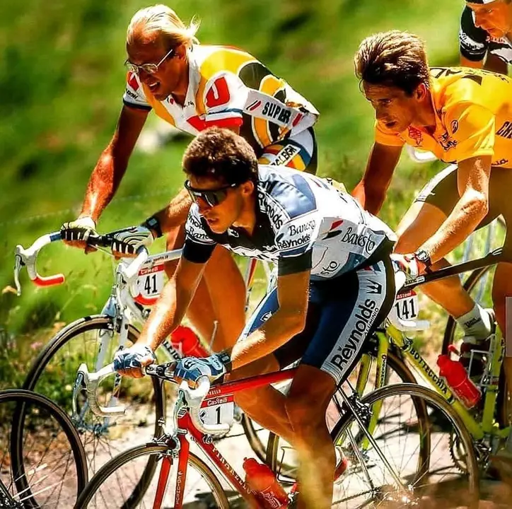 Pedro Delgado, Laurent Fignon y Greg Lemond