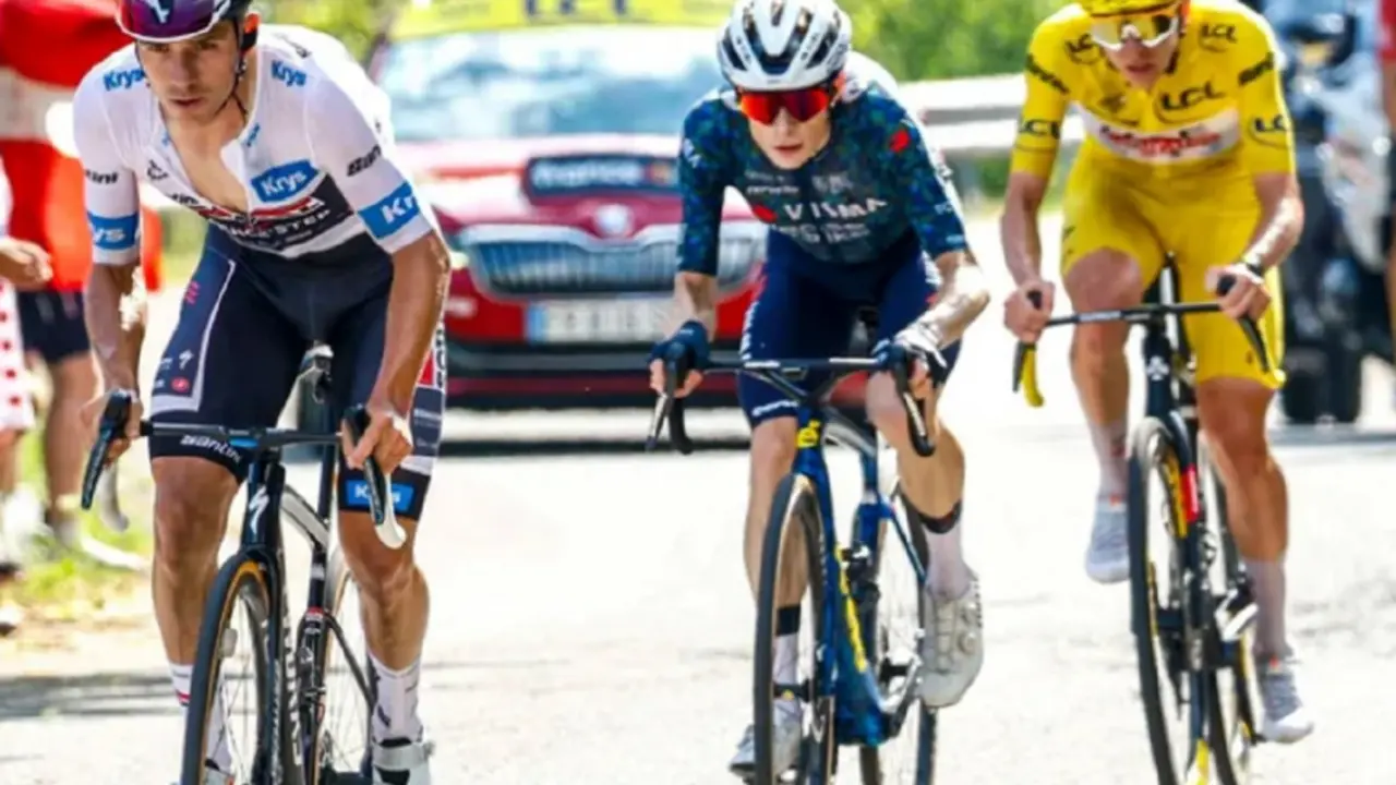 Remco Evenepoel, Jonas Vingegaard y Tadej Pogacar