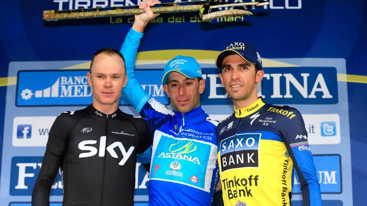 Chris Froome. Vincenzo Nibali y Alberto COntador