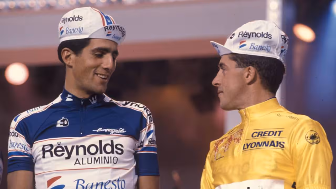 Miguel Indur&aacute;in y Pedro Delgado