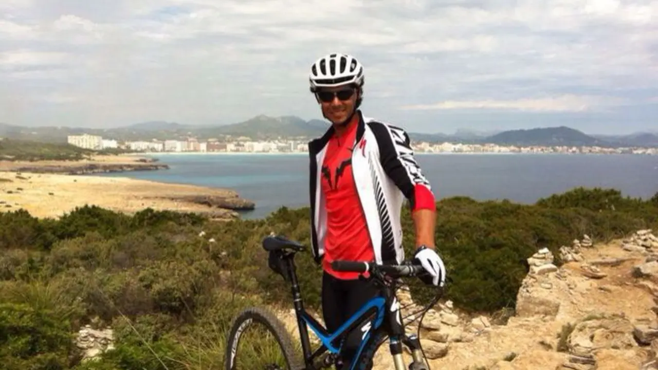 Rafael Nadal antes de entrenar MTB