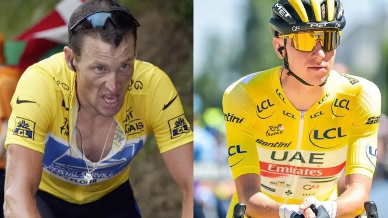 Lance Armstrong y Tadej Pogacar