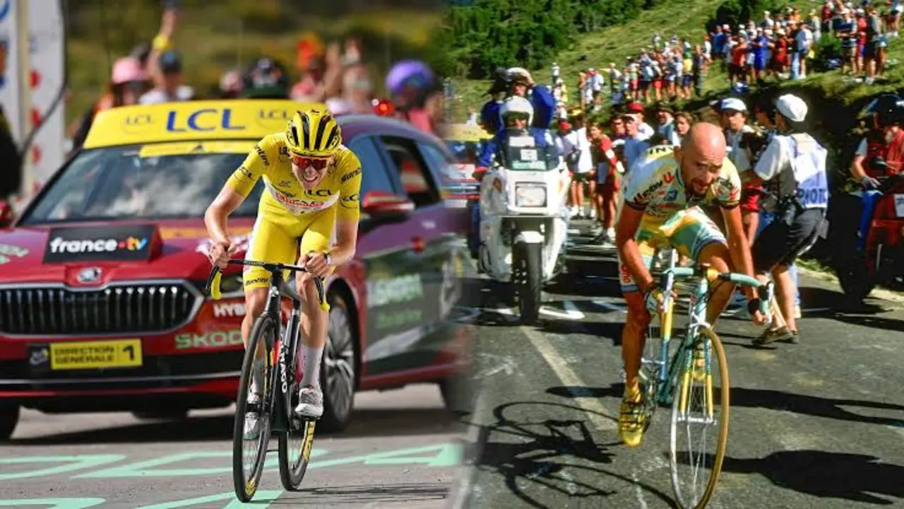 Tadej Pogacar y Marco Pantani