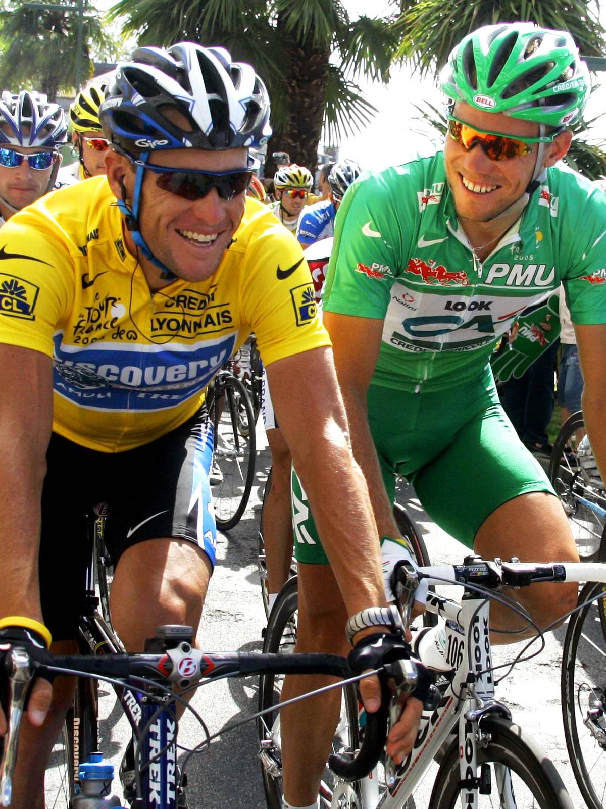 Thor Hushovd y Lance Armstrong en el Tour de Francia de 2005