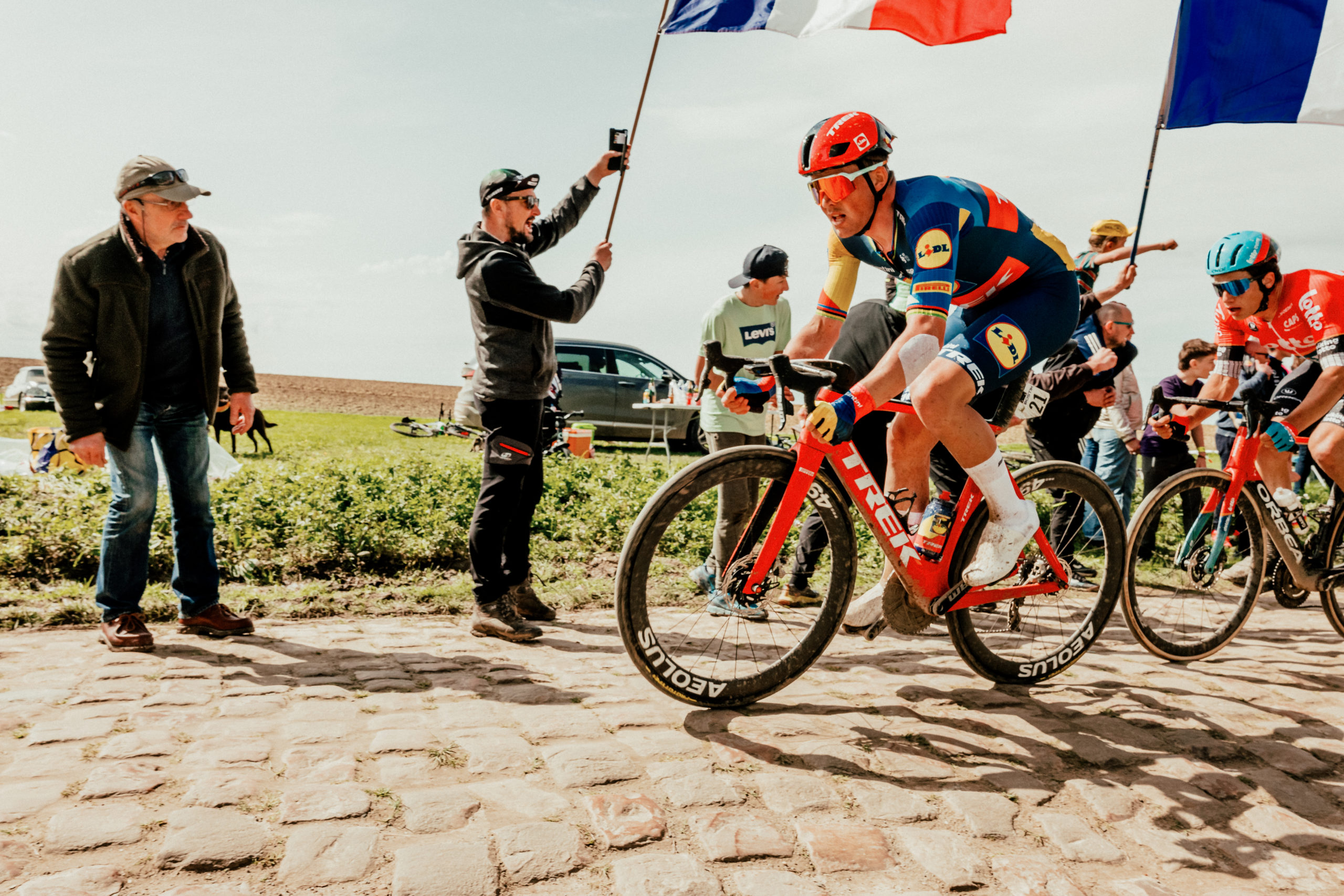 Mads Pedersen en la Paris-Roubaix
